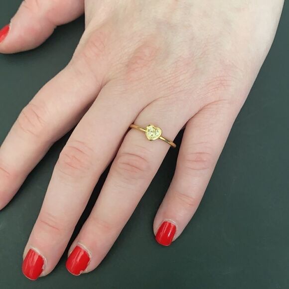 Pandora 18k over silver Cz Radiant heart ring - retired - Picture 3 of 3